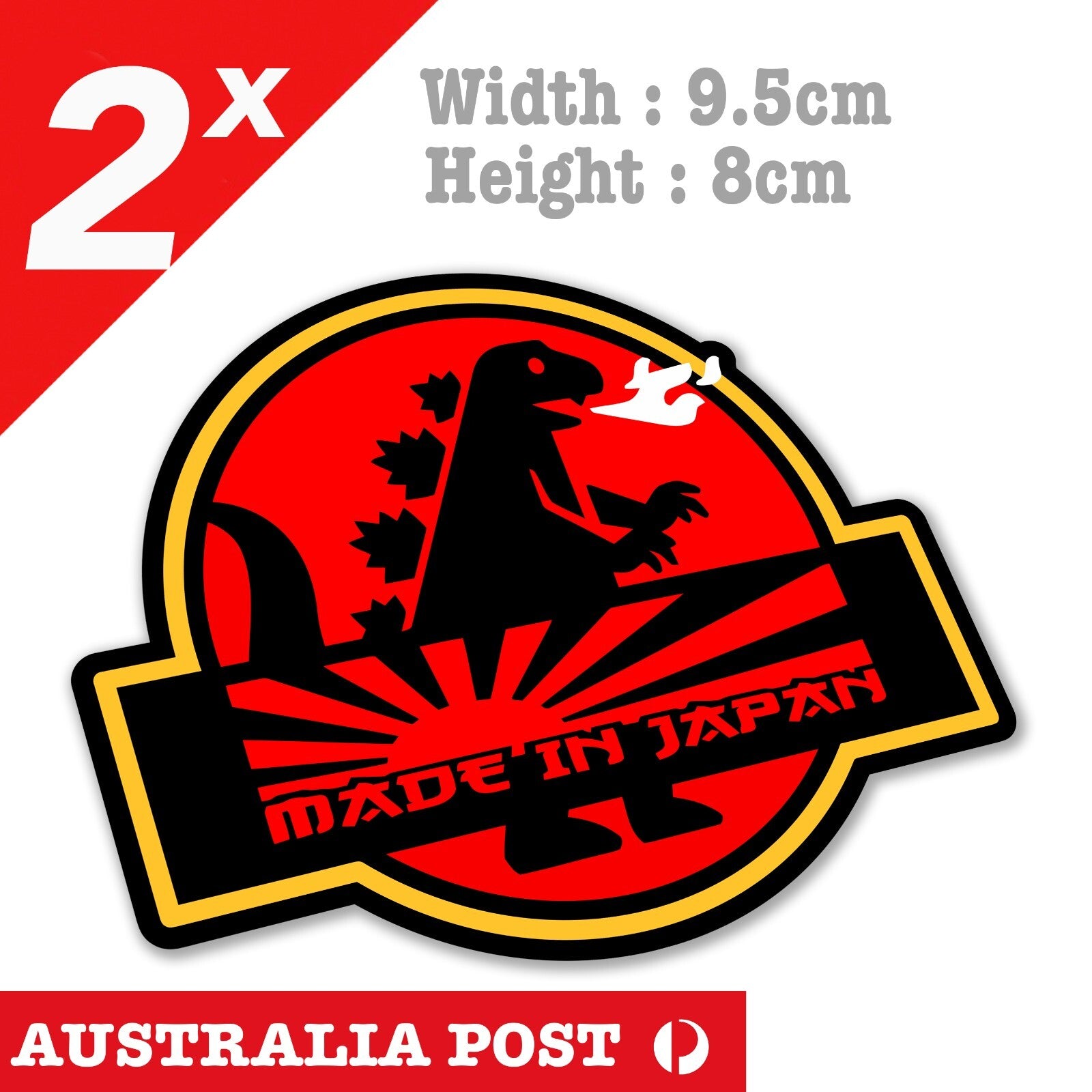Jurassic World, JDM MADE In Japan, Jurassic Park Godzilla Logo, Funny Sticker