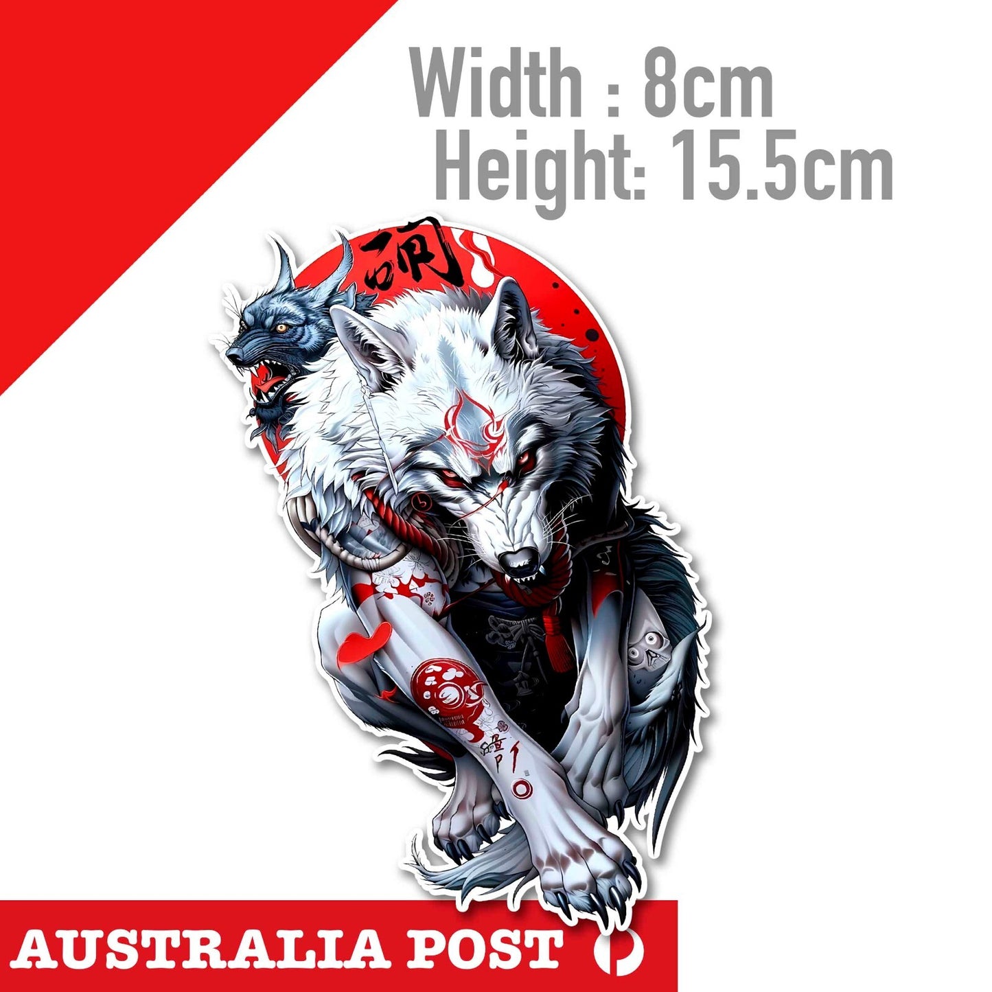 Angry White WOLF Sticker