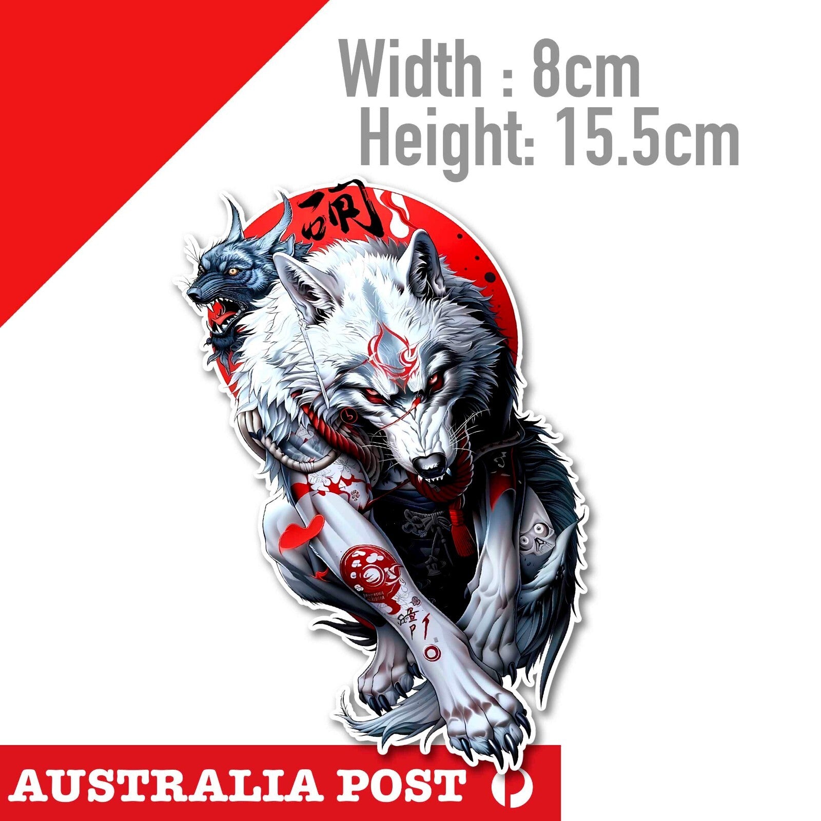 Angry White WOLF Sticker