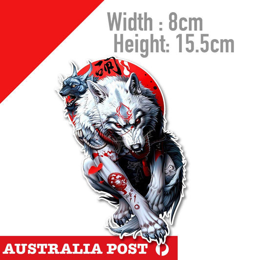 Angry White WOLF Sticker