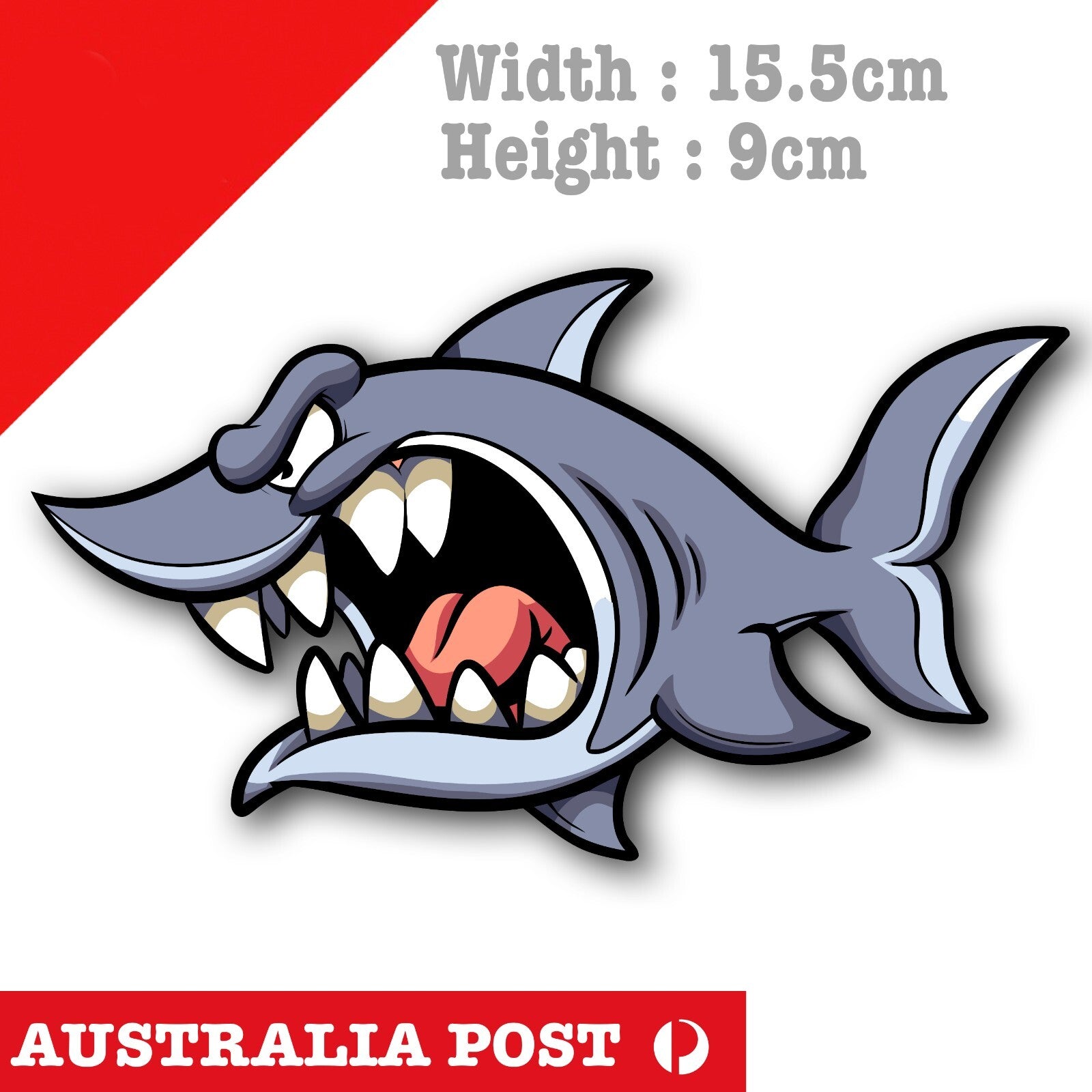 Shark Angry Motorcycle Helmet,Fuel Tank, Funny Animal Sticker