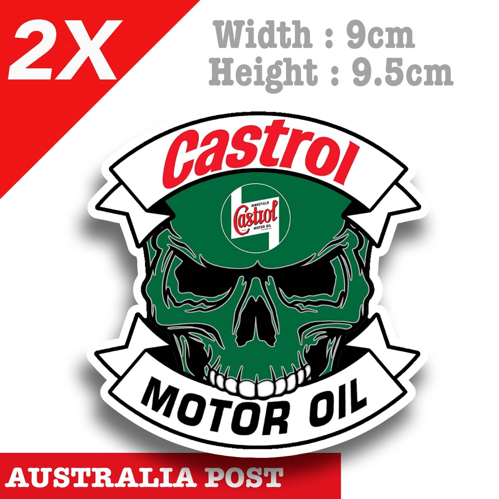 CASTRO Oil Skull Motor Oil Logo Vintage, Old Oil Logo Sticker