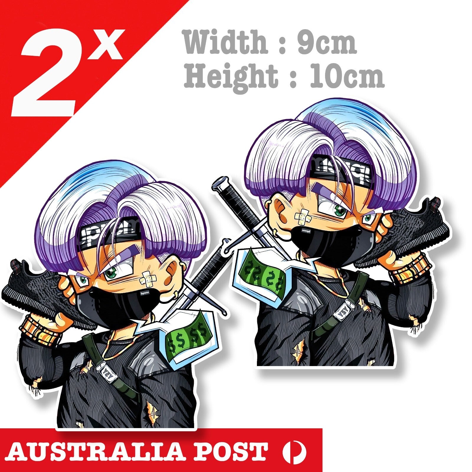 Naruto SUPREME with Sword Holding ADIDAS YEEZY BOOST JDM Stickers