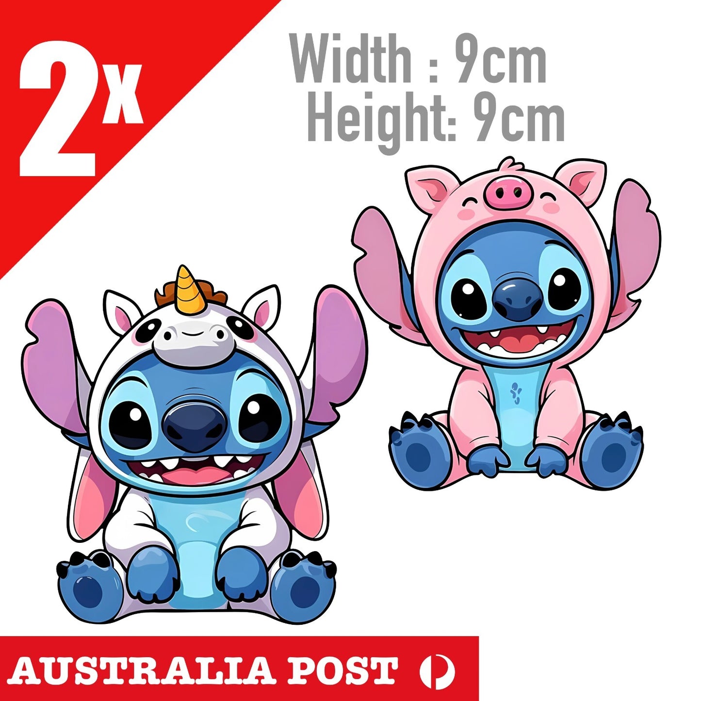 STITCH ONSIE Cute Unicorn , Pig Outfit  Car Window Laptop Lilo Disney Stickers