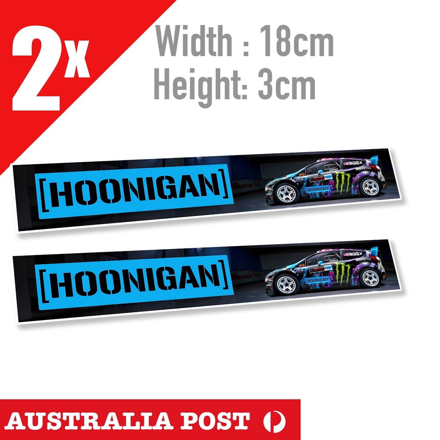 Hoonigan FORD RACING banner JDM  Ken Block 43 Logo Melting Decal Vinyl Stickers