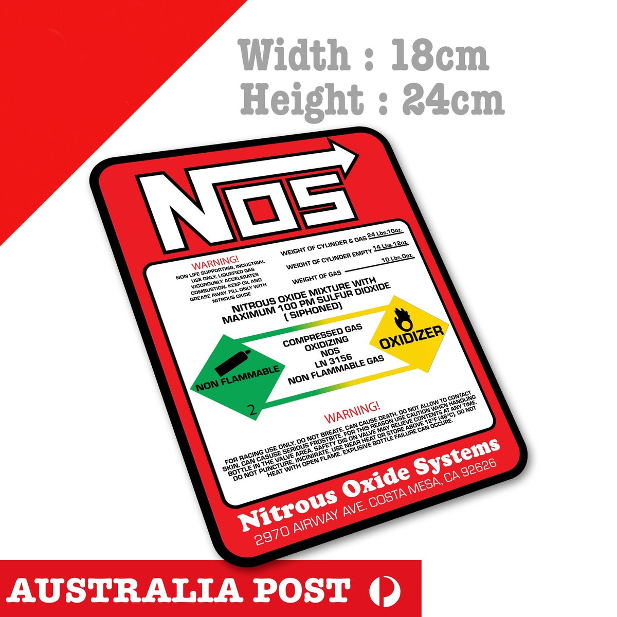 NOS WARNING! FAST BOOST SPEED RACING drifting JDM Large Car  Large Sticker