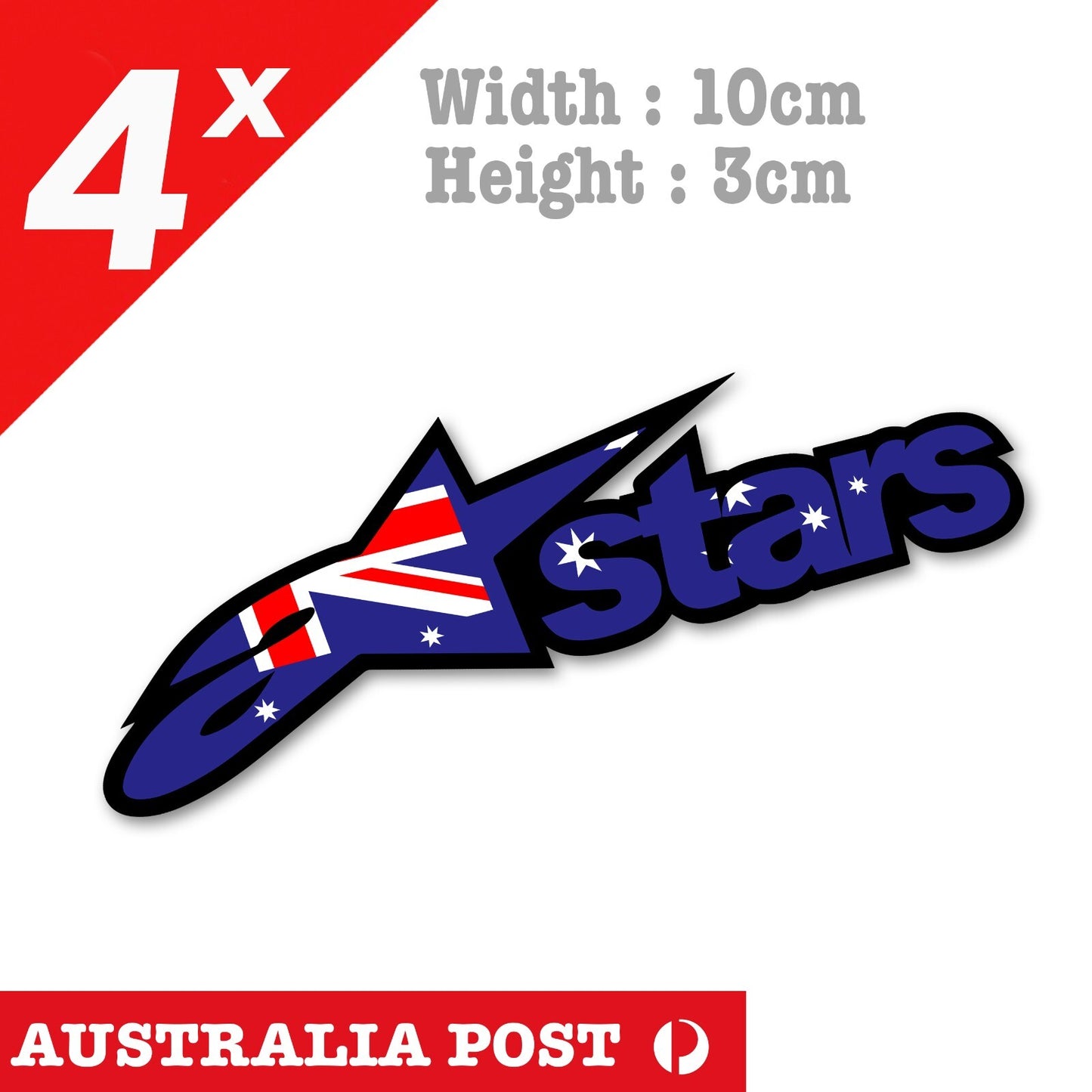 ALPINESTARS  x2 Australian Flag Helmet Motorcycle  Decal Stickers