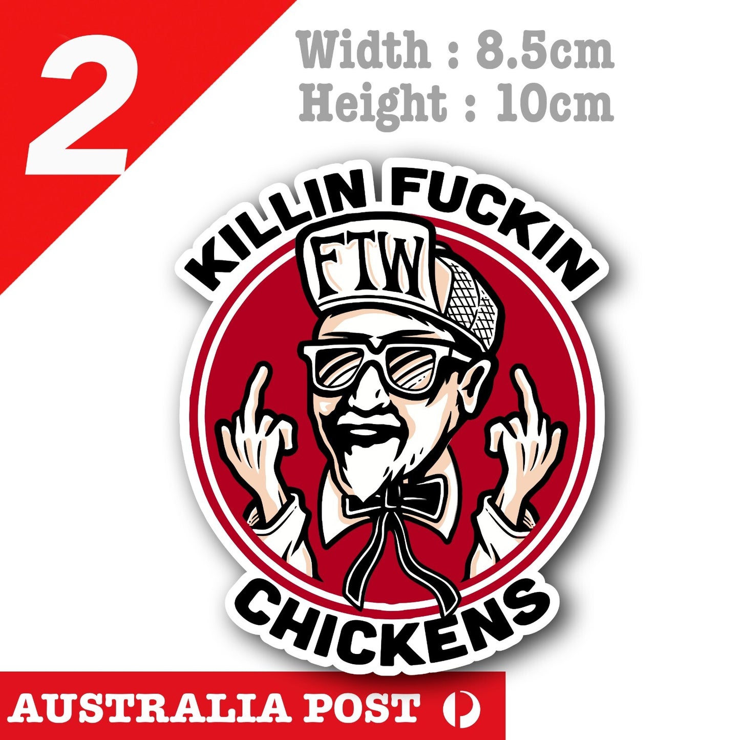 KFC Funny Logo , Killing All Chicken, Rude , Funny Logo Sticker