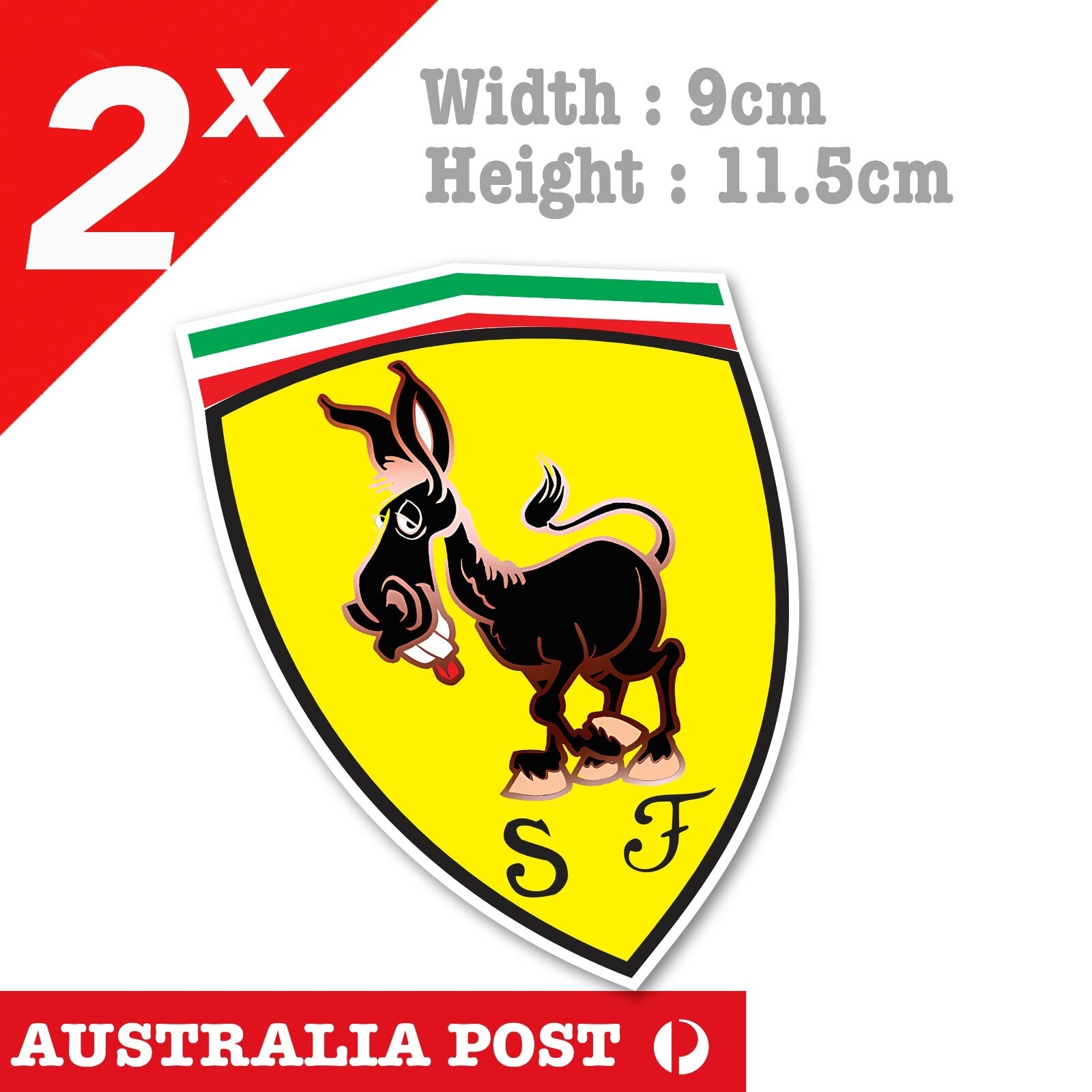 Ferrari Logo Shrek Donkey Funny  Vinyl  Stickers