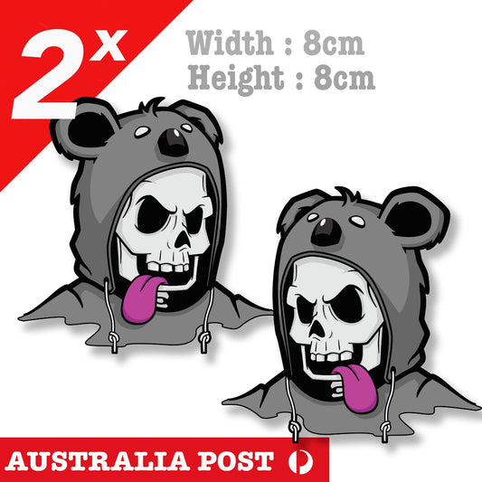 Koala Skull Hoodie, Skull Head Hoodie Bear,  Laptop , Car  Sticker