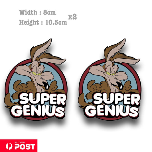 Road Runner Coyote Wile E - Super GENIUS Funny Decal Sticker