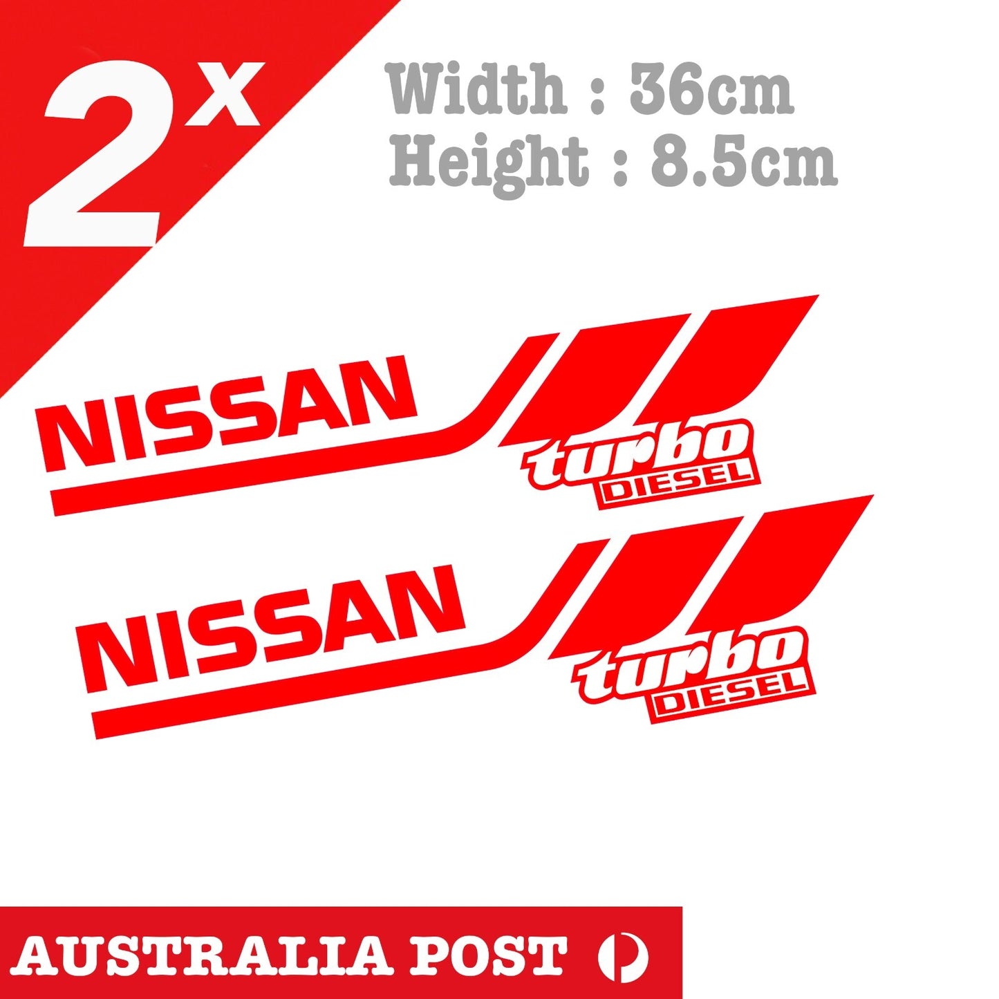Nissan Turbo Diesel - Nissan Navara Patrol Door X-Large Red Decal Sticker