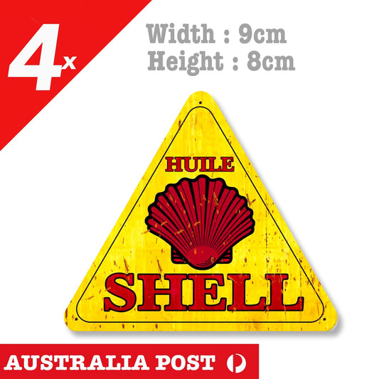 Shell Motor Oil vintage Triangle Sign Logo Sticker