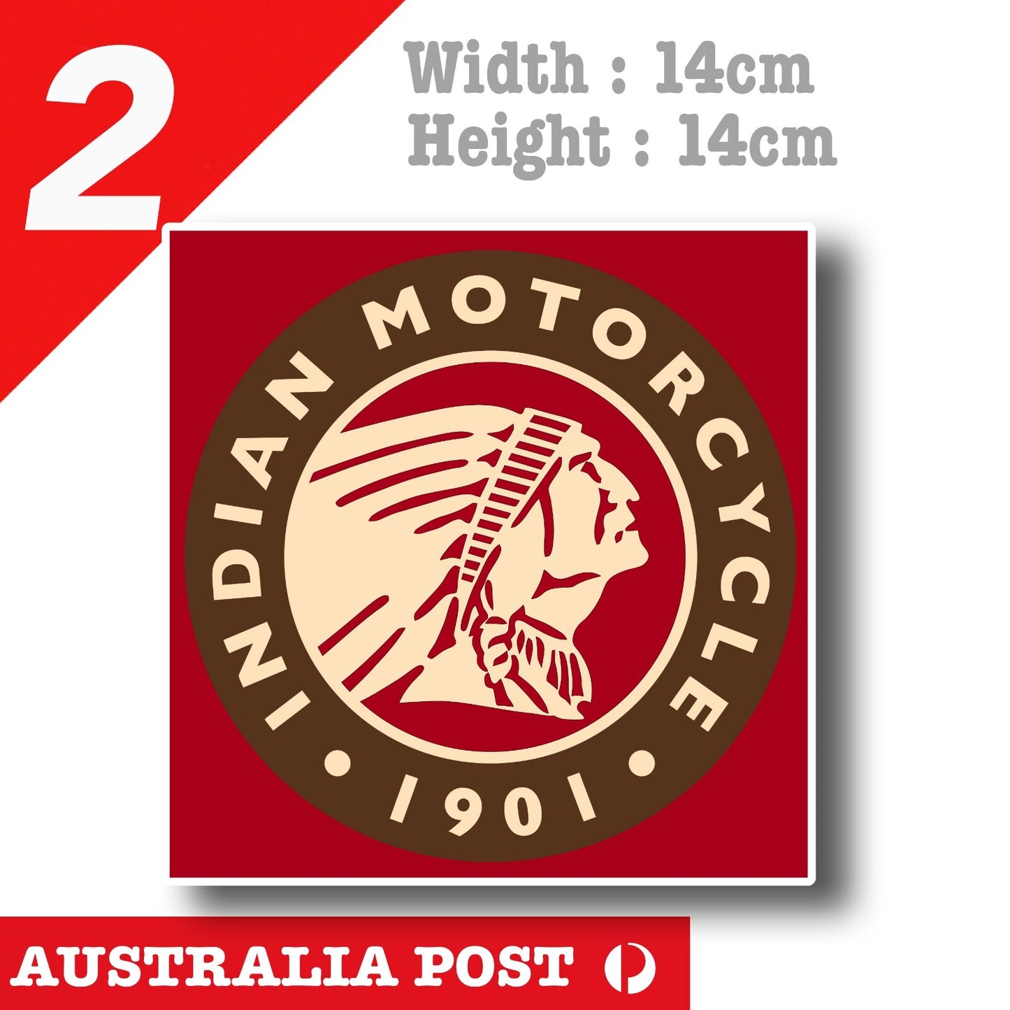 Indian Logo Motorcycle 1901, Fuel Tank Decal Sticker