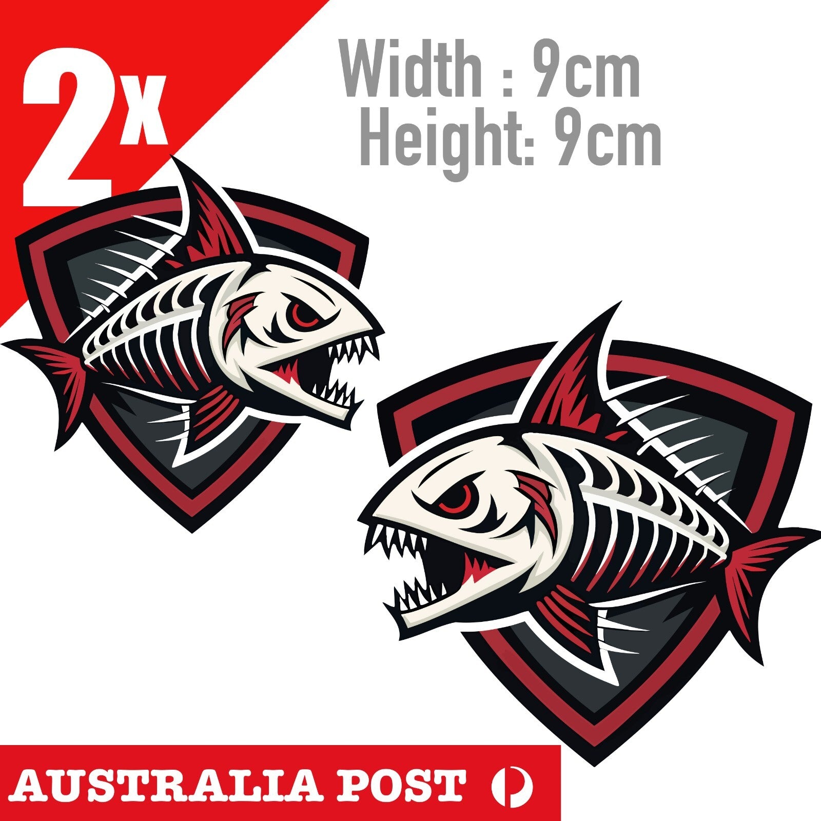 Monster Fish Skeleton Logo Stickers