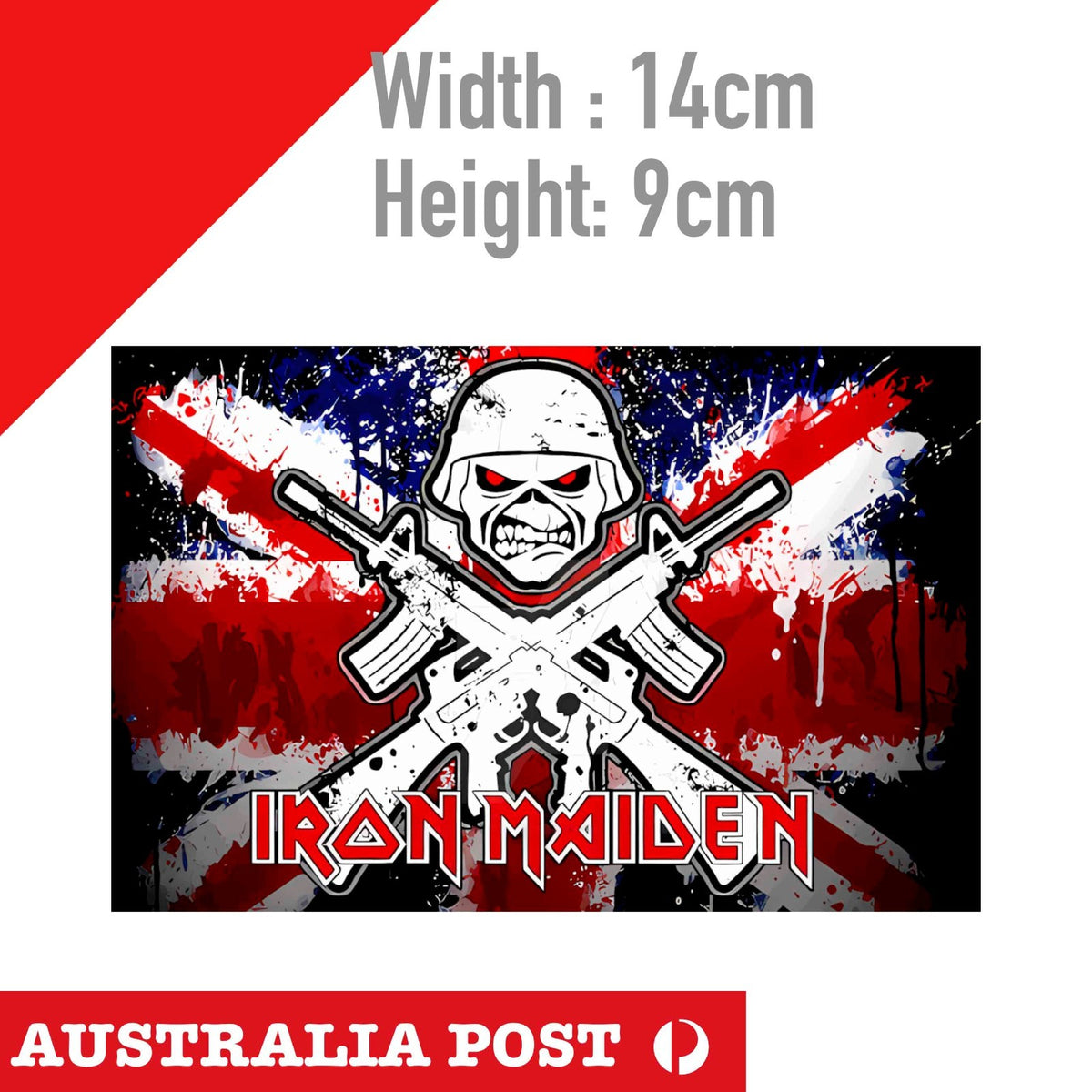 Iron Maiden Skeleton British Flag Trooper Sticker Decal band album  Sticker