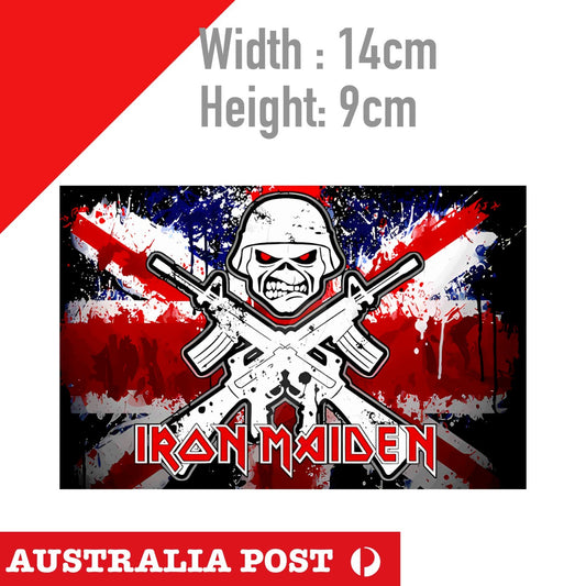 Iron Maiden Skeleton British Flag Trooper Sticker Decal band album  Sticker