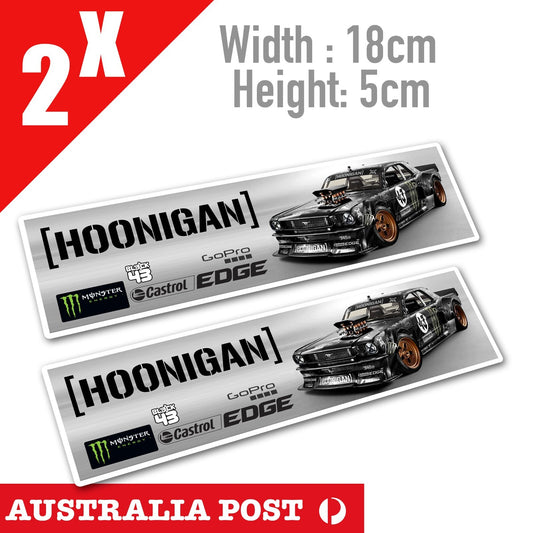 HOONIGAN Ford Mustang GT Racing ,Ken Block 43  , Castrol, Monster  Sticker
