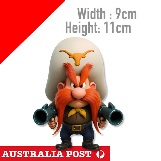 Yosemite Sam Cowboy with Double Gun Funny Looney Tune Sticker