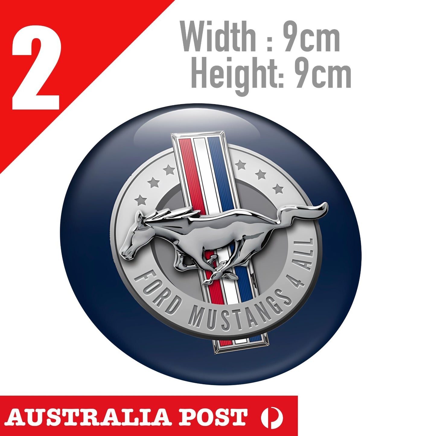 Ford Mustang PONY Blue Round Logo , Ford Mustang Pony Logo Stickers