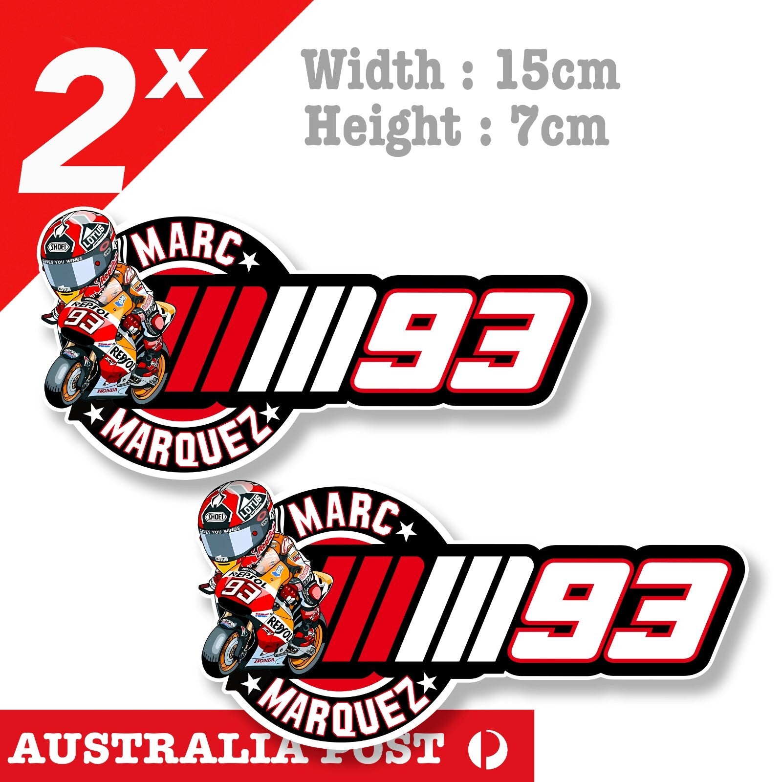 Marc Marquez 93 Motorcycle, MotoGP, Helmet Motorcycle banner Stickers