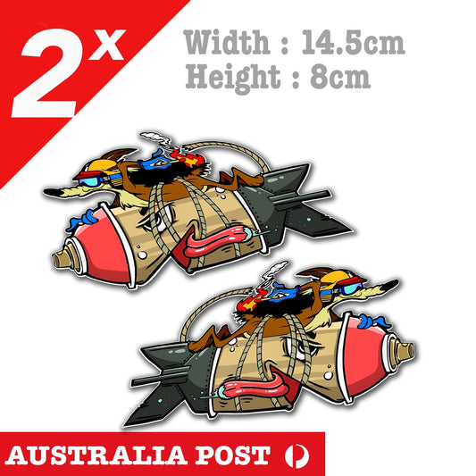 Road Runner Wile E. Coyote funny Laptop , Car, ACME Co Can Missile Stickers