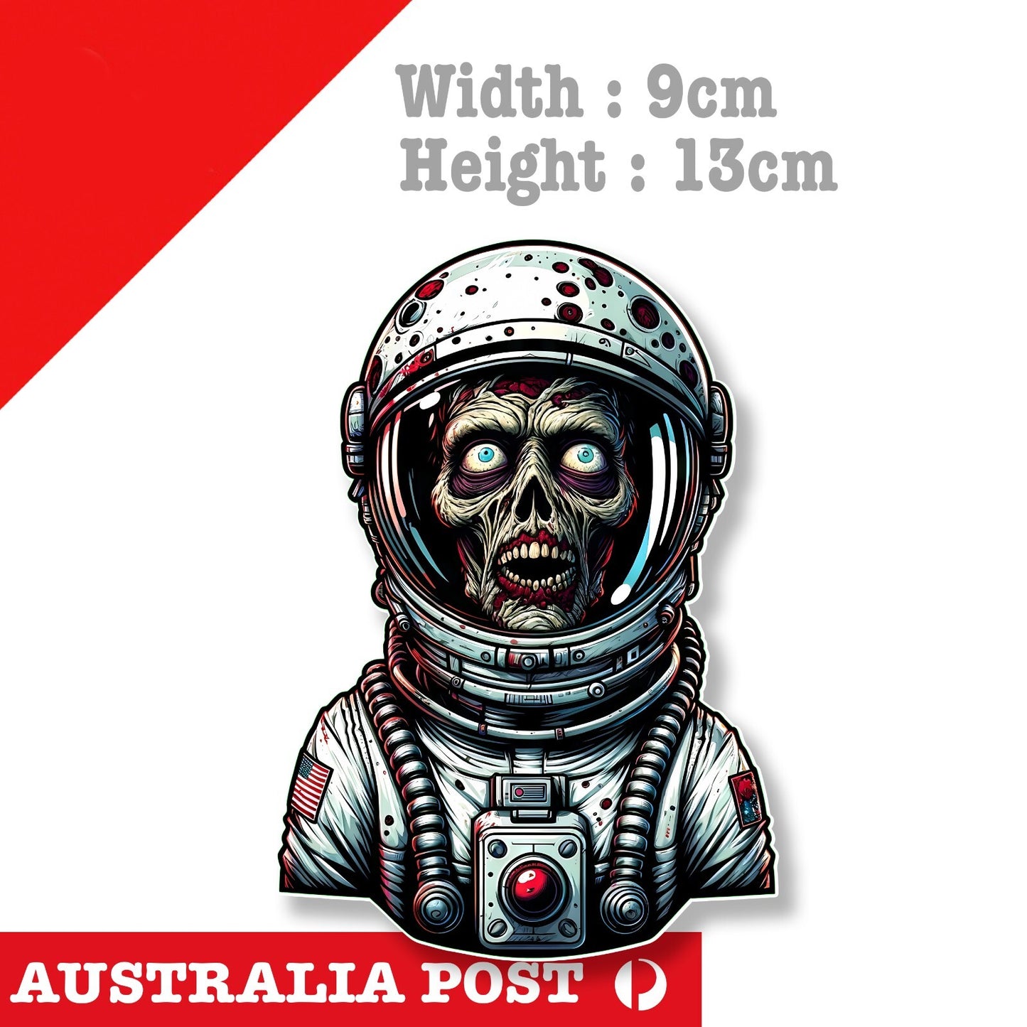 Alien Zombie Astronaut , Zombie, Space Astronaut, Funny Sticker