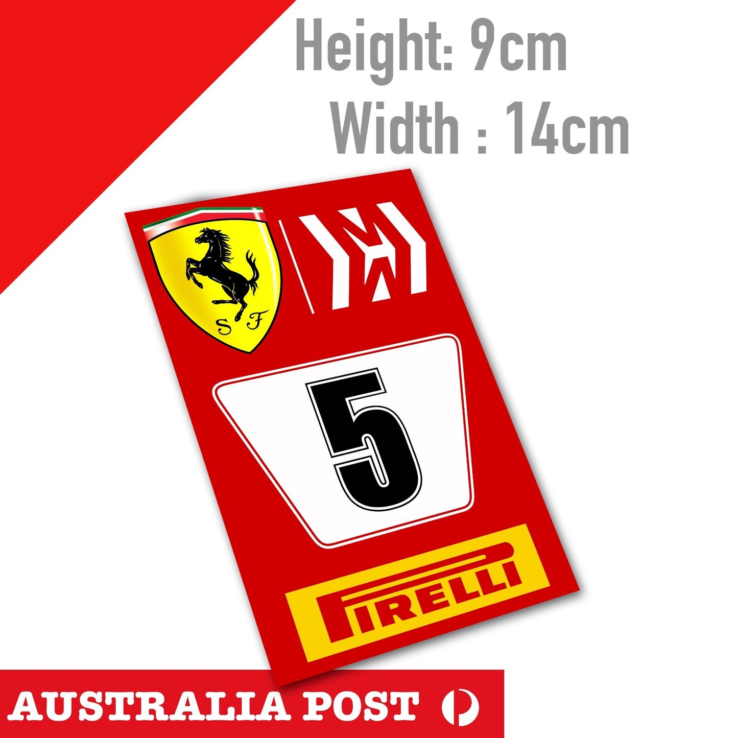 Scuderia Ferrari PIRELLI Number 5 Sticker