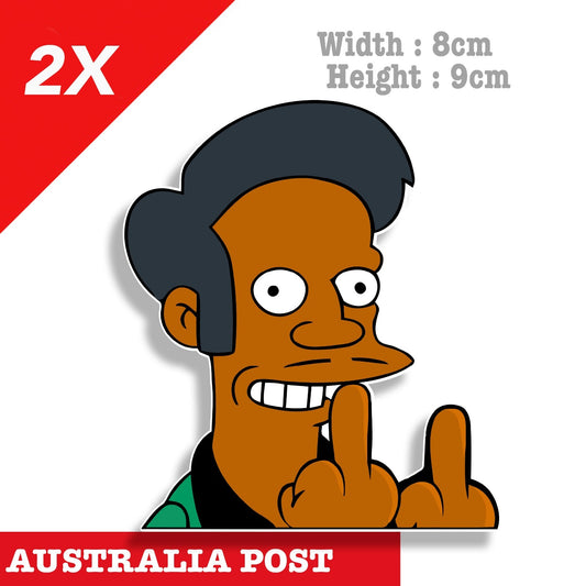 The Simpson, Apu middle Finger Funny Car Window Stickers