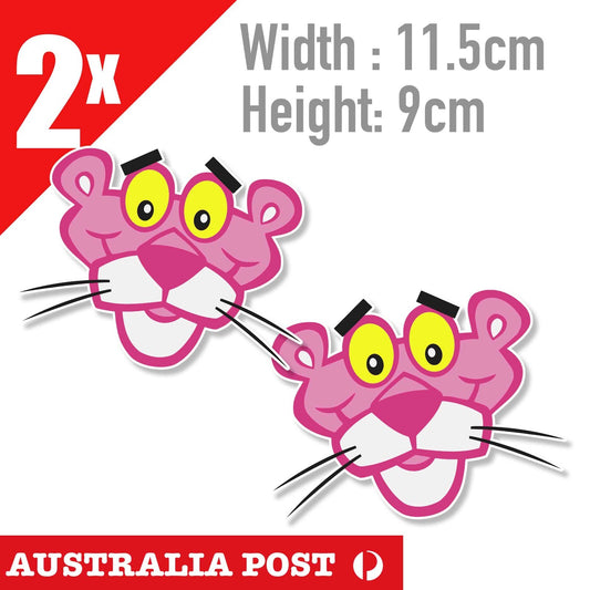 Pink Panther Head , Vintage Cartoon Stickers