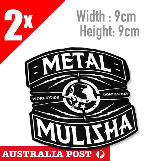 Motorcycle Helmet Metal MULISHA Skull WORLD DOMINATION logo Sticker