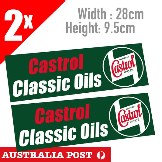 CASTROL CLASSIC Oils , HONDA motorcycle Racing Logo, Fuel Tank Banner Stickers