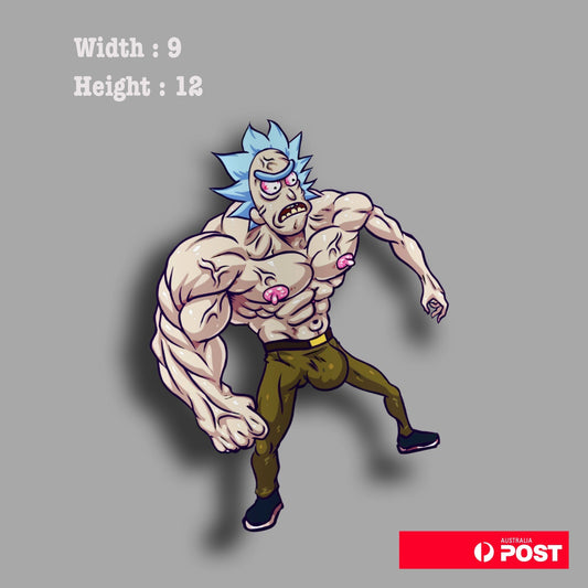 Rick and Morty Sticker - Rick Sanchez Mutated Muscle Funny Vinyl  Sticker 