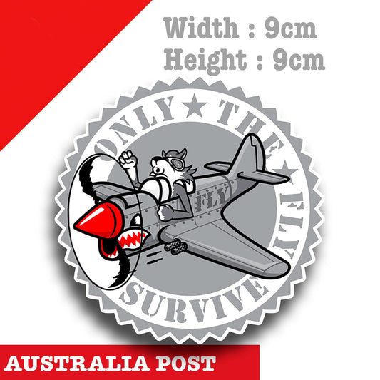 Flying Wolf On Plane, Pilot Wolf , Fighting Jet, Airplane Funny  Sticker