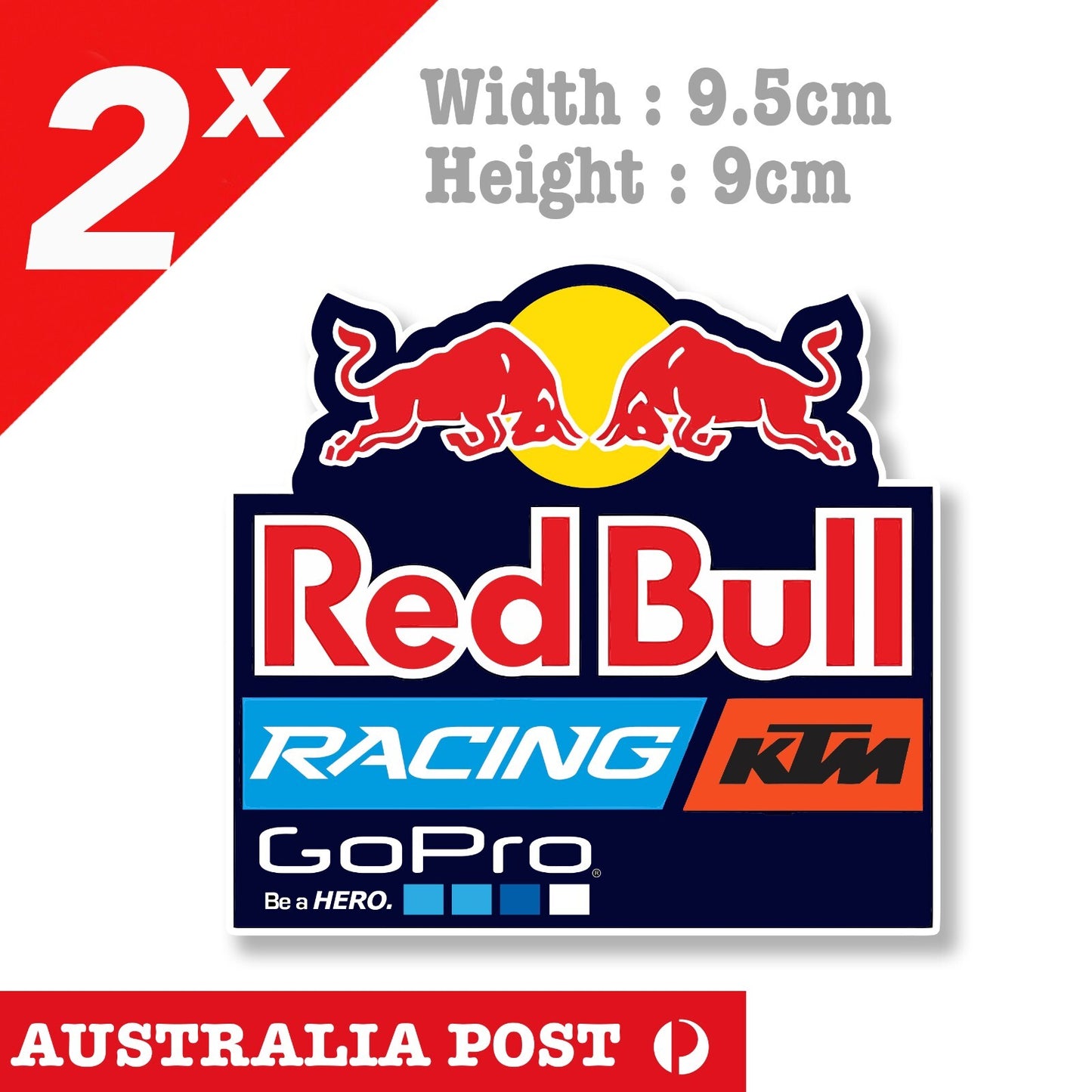 Red Bull KTM Racing Team x 2 Fridge Bar , GoPro Be a HERO Sticker
