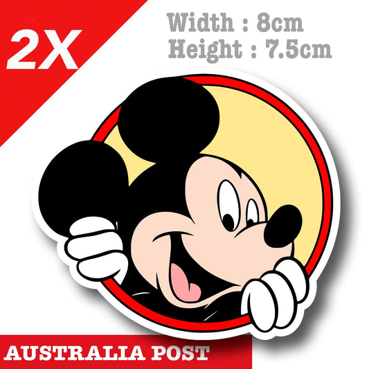 Mickey Mouse Peeking x2  Decal Sticker