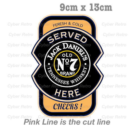 Jack Daniels Whiskey Served Here Logo Bar Fridge, Decal Sticker 