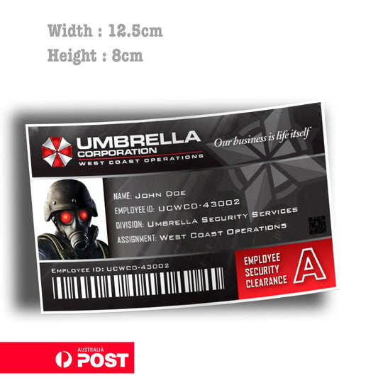 Umbrella Corporation Security ID - Resident Evil Vinyl  Sticker 