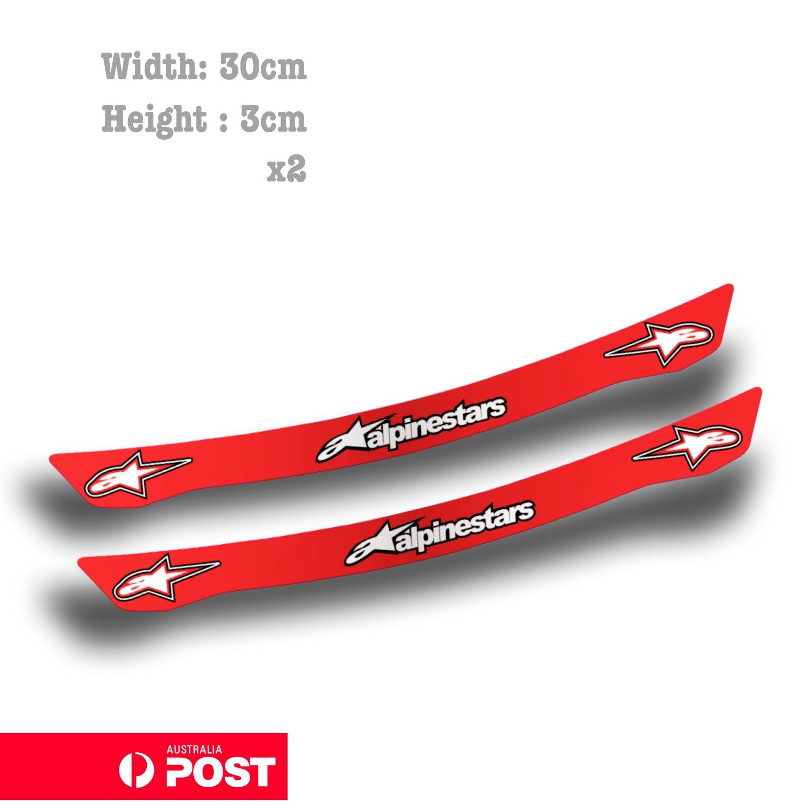 AlpineStars Logo Motorcycle Helmet Visor  Red Alpine Star Logo Sticker