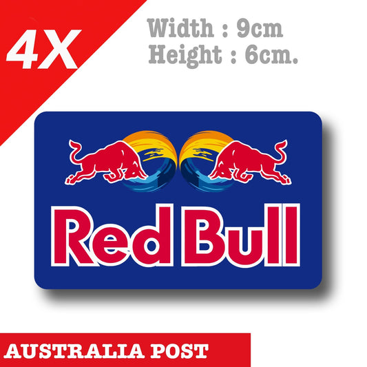 Red Bull Logo x4  - Red Bull New Logo Decal Sticker