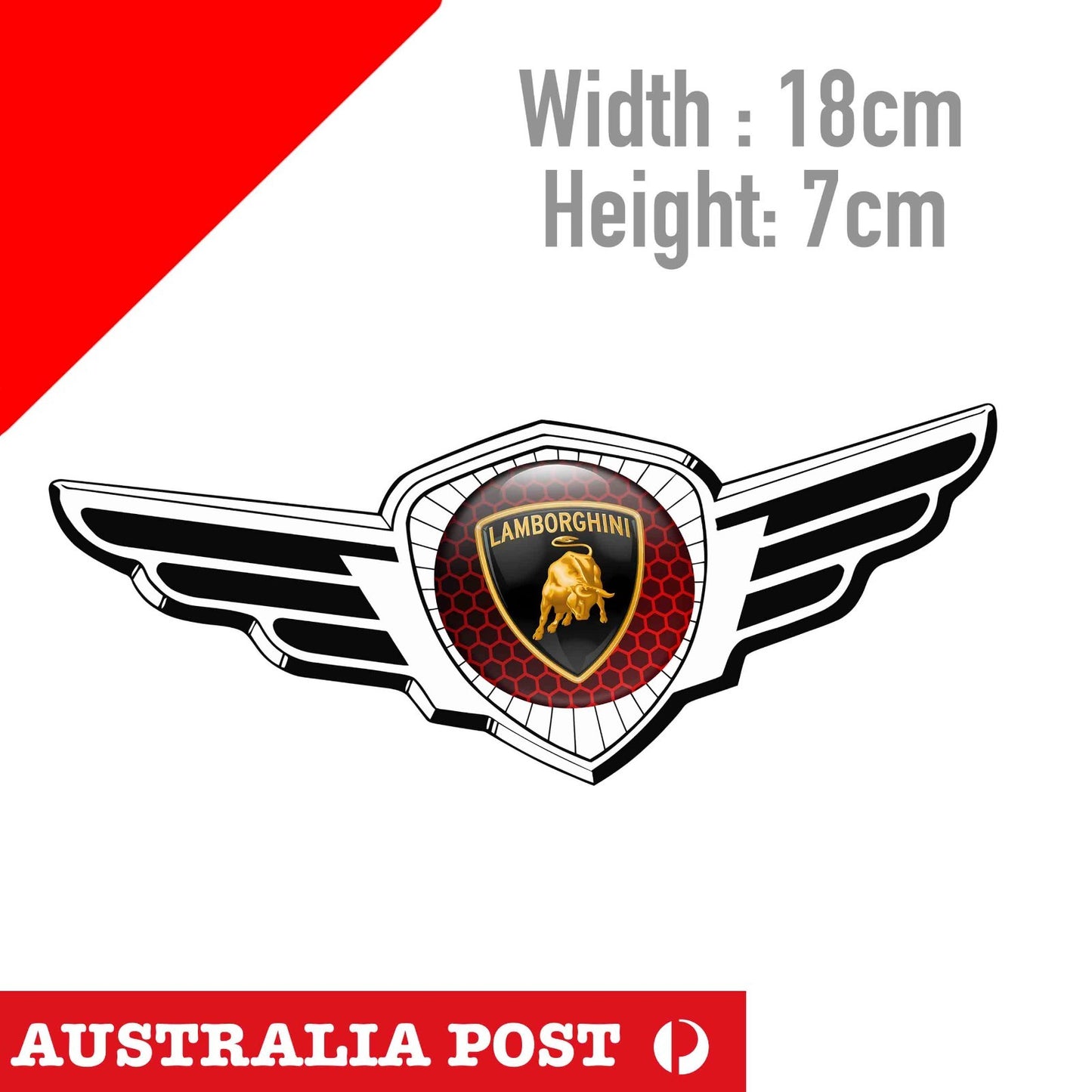 Lamborghini logo Honey Comb Style Wing  Sticker