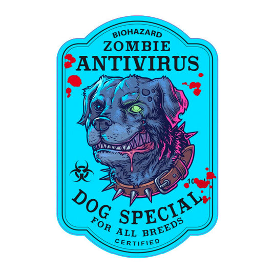ZOMBIE Antivirus Dog Special Laptop , Car  Decal Sticker 
