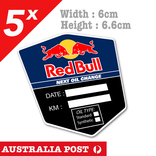 RED BULL Next Oil Change Service Remind x5 Stickers
