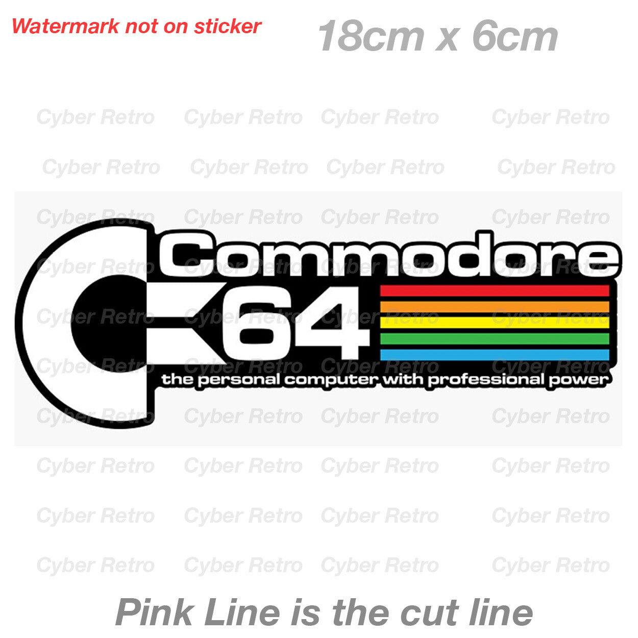 Commodore C64 Logo Vintage Retro Computer Gamin Console  Sticker 