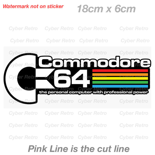 Commodore C64 Logo Vintage Retro Computer Gamin Console  Sticker 