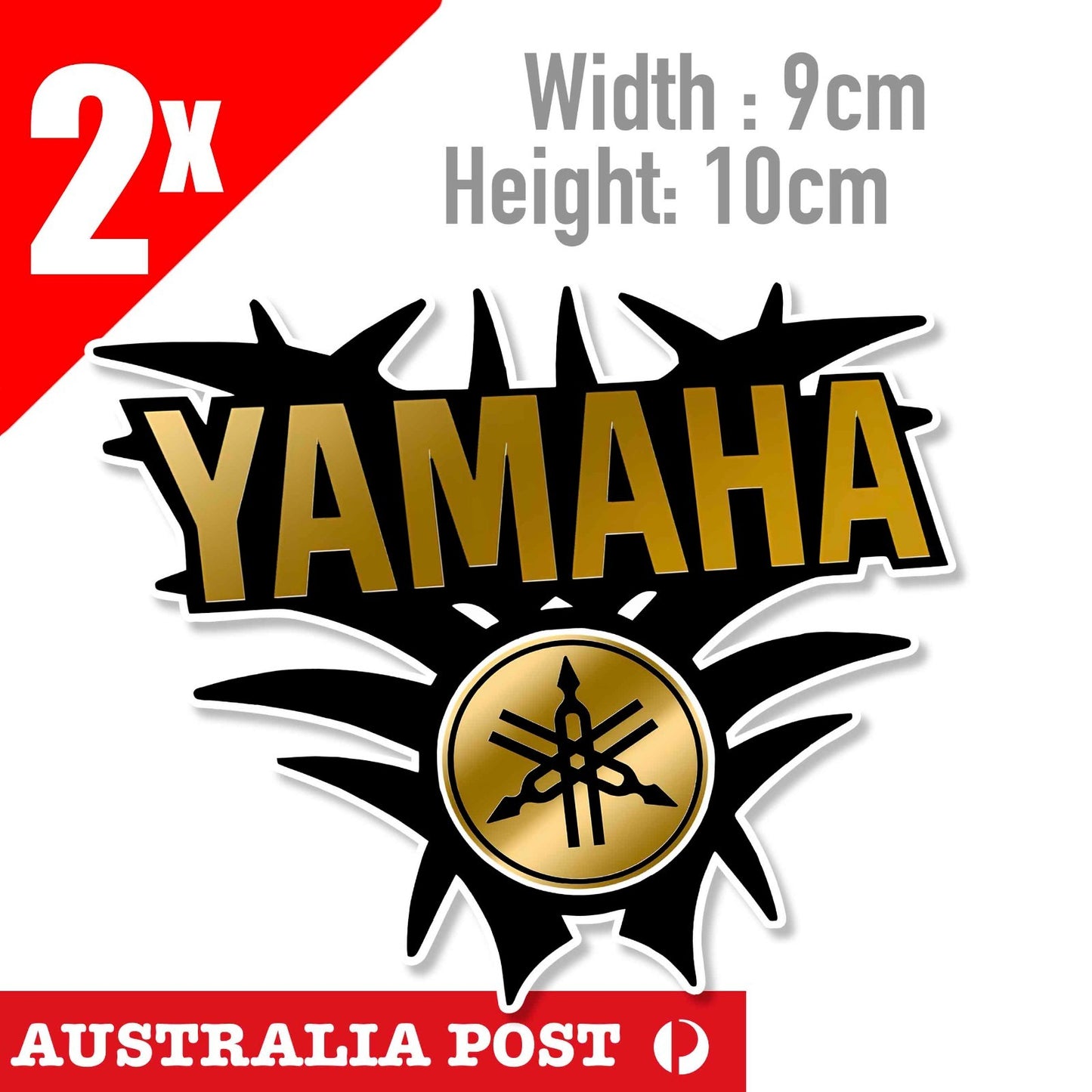 Yamaha Factory Racing Logo GOLD Motorcycle  Logo 2x Stickers