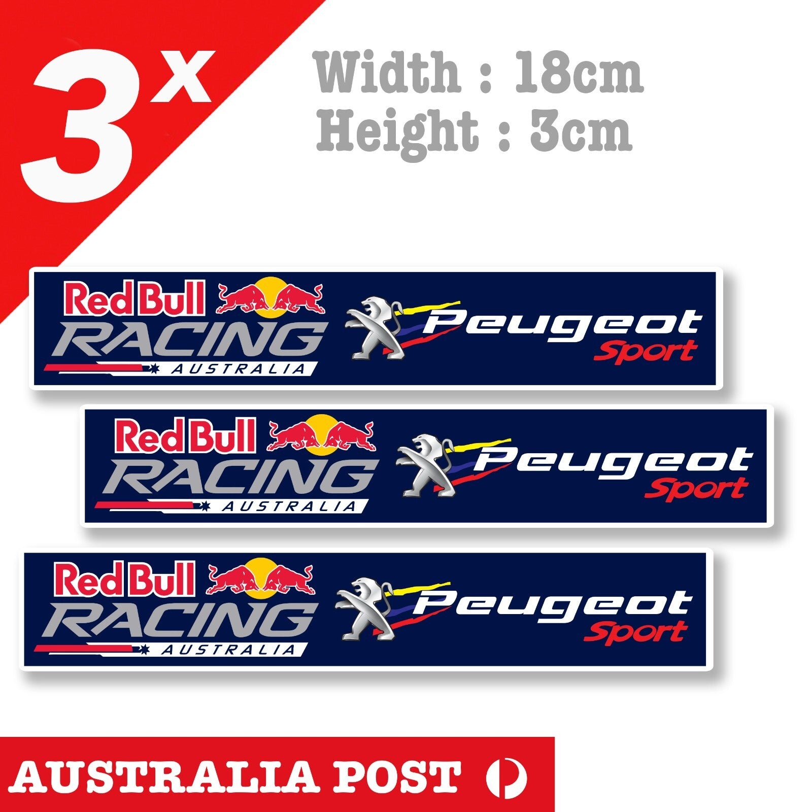 Peugeot Sport Red Bull Racing Australia Truck, Ute Car 4x4  Vinyl Sticker