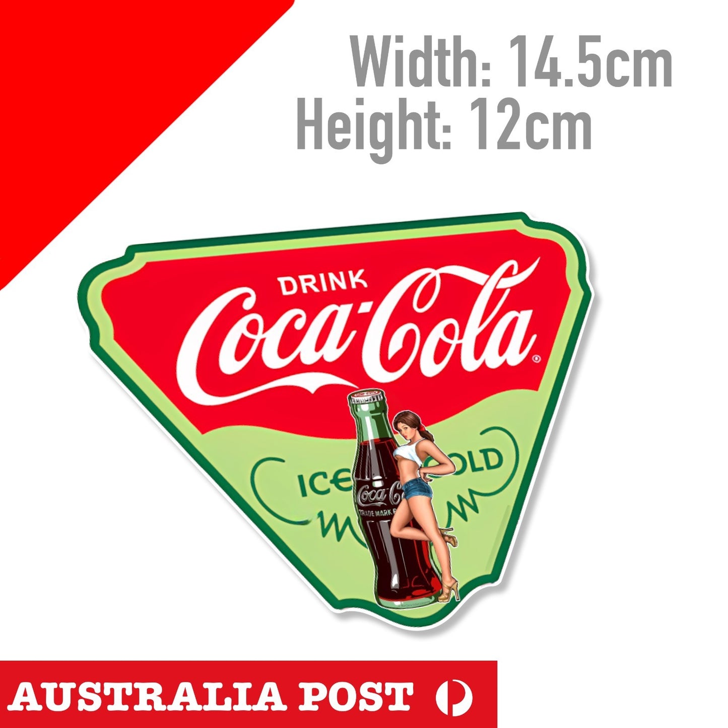 COCA COLA Drink Ice Cold Sign Vintage Old Retro Sexy Pin Up Girl Sticker