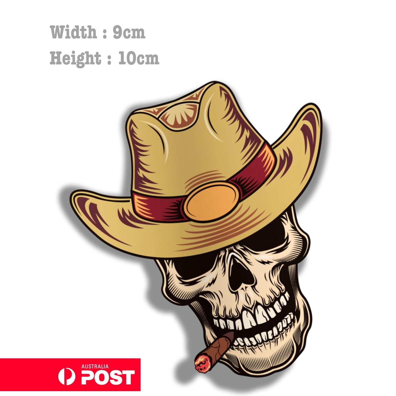 Cowboy Skull with Cigar Laptop , Car  Decal Sticker 