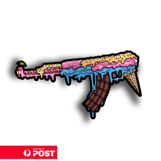 Ice Cream Gun Funny kalashnikov Ice Cream Gun  Decal Sticker